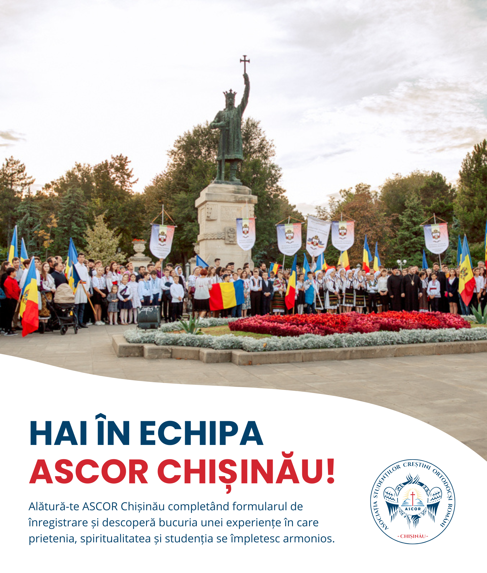 Asociația Studenților Creștini Ortodocși Români – filiala Chișinău (ASCOR Chișinău), deschide înscrierile pentru voluntariat