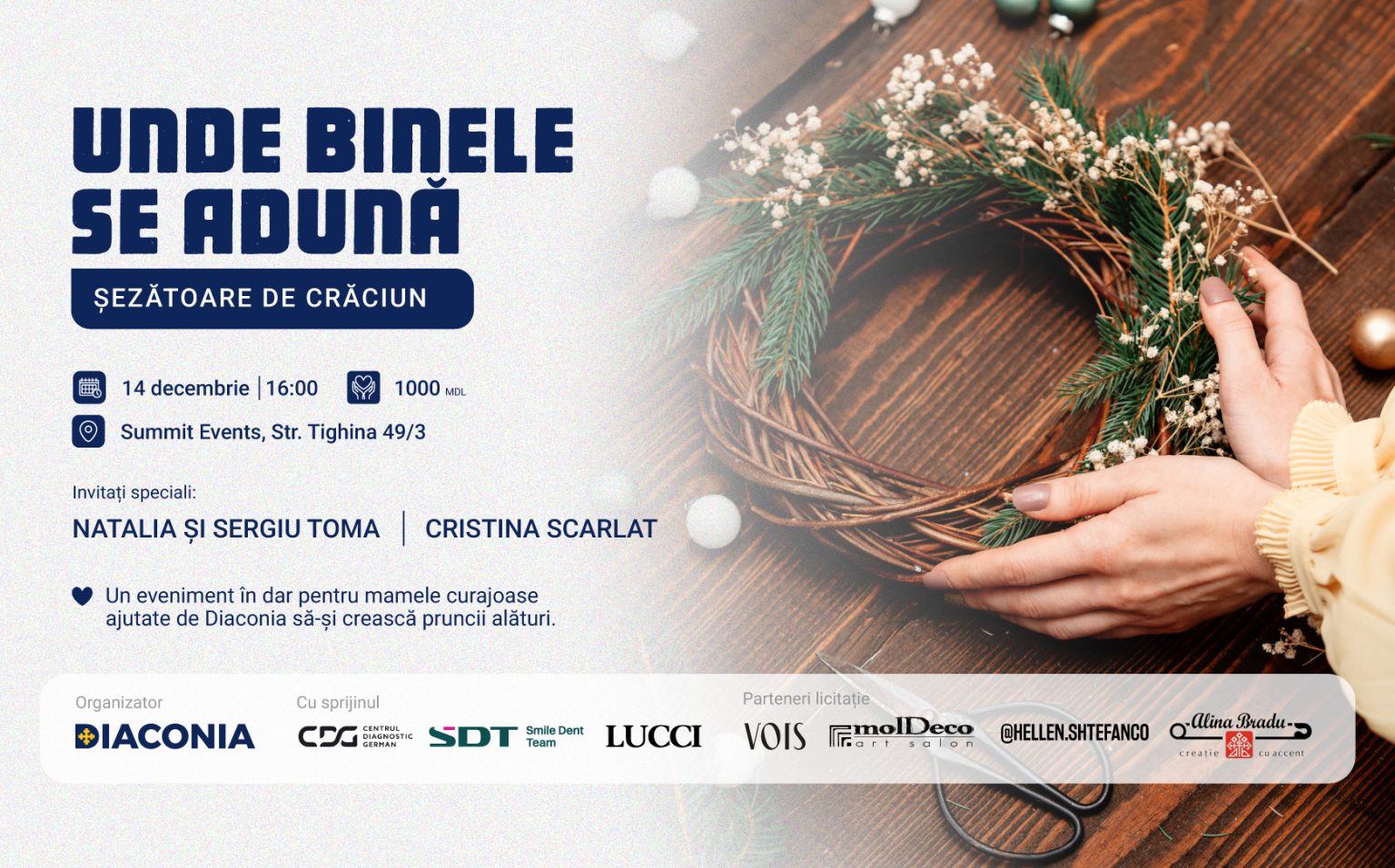 Mai sunt doar trei zile până la Șezătoarea „Unde binele se adună”, evenimentul filantropic al Misiunii Sociale „Diaconia”