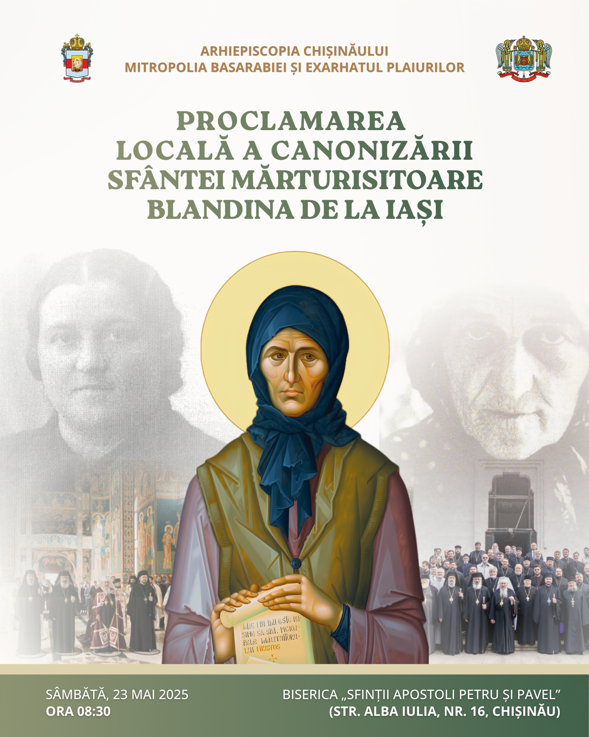 ANUNȚ | Proclamarea locală a canonizării Sfintei Mărturisitoare Blandina de la Iași, la Chișinău