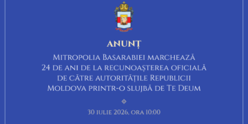 ANUNȚ: Mitropolia Basarabiei marchează 24 de ani de la recunoașterea oficială de către autoritățile Republicii Moldova printr-o slujbă de Te Deum